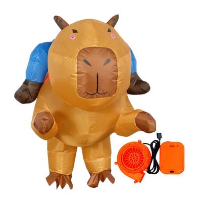 Aufblasbares Kostüm für Erwachsene: Aufblasbarer Capybara-Anzug zum Draufsitzen – Halloween-Accessoires für Mädchen, Männer, Frauen und Jungen