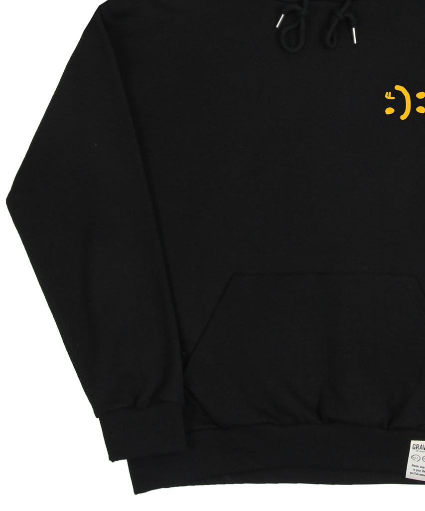[Unisex] Small Double Drawing Smile Hoodie_Black