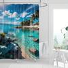Elegant Tropical Beach Scene Waterproof Shower Curtain – Perfect for Bringing a Relaxing and Paradise-Inspired Atmosphere