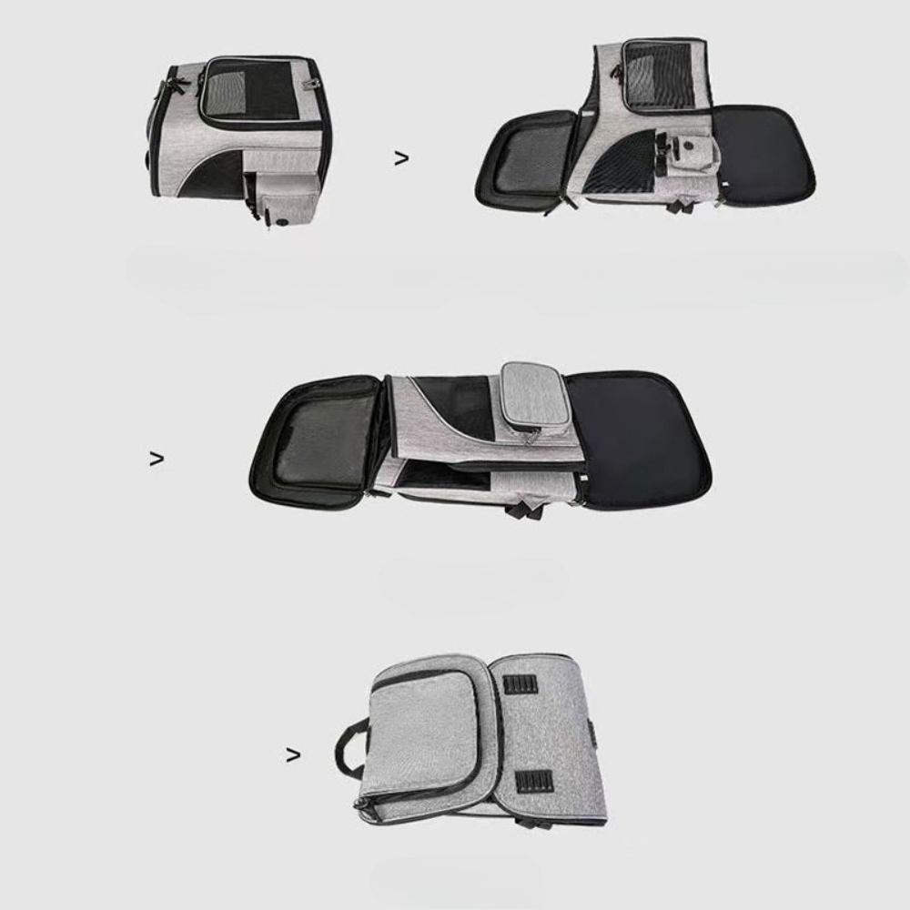 Expandable Pet Cat Carrier Backpack Mesh Breathable Travel Bag for Small Dogs Portable Multi-Function Pet Transport Backpack