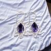 Natural Iolite Gemstone 925 Sterling Silver Elegant Jewelry Earrings For Wedding EE-40-7