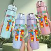 1PC Awesome Number 11 Colorful Birthday Print 750ml Color Plastic Sports Water Bottle Leakproof Flip Straw Lid Suitable for Sports Office Home Use
