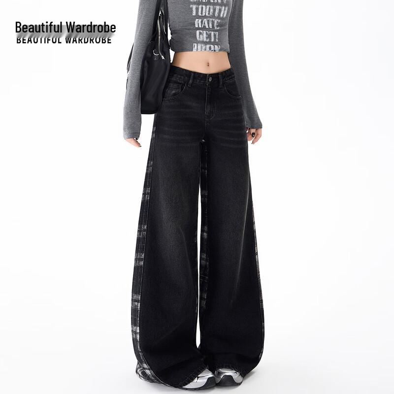 BEAUTIFUL WARDROBE Women's High-Waist Wide-Leg Denim Pants