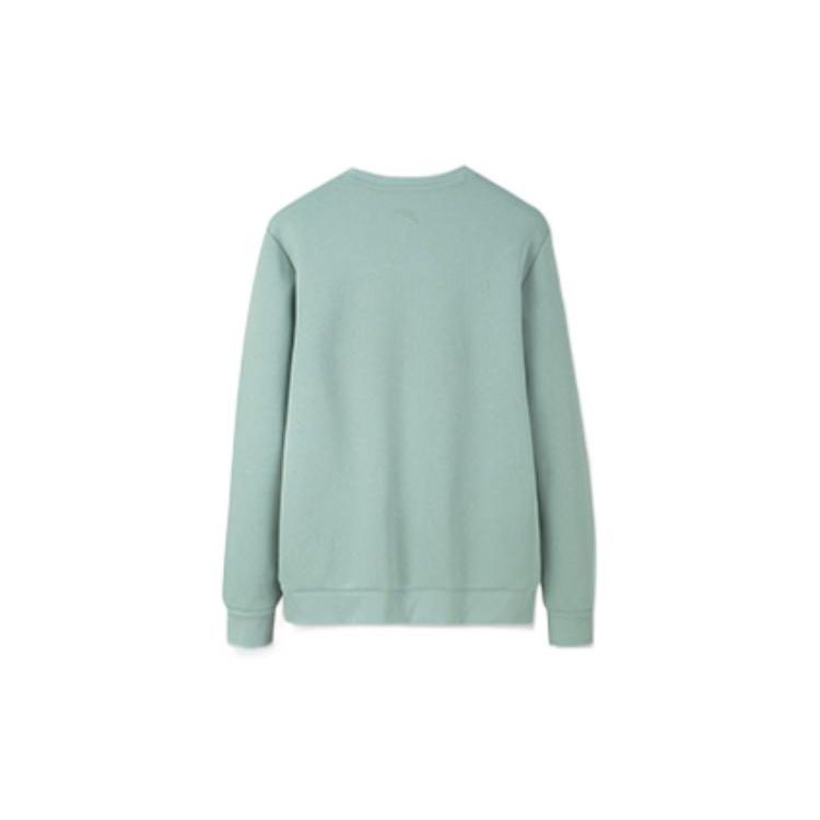 Anta Training Series Solid Color Print Logo Pullover Casual Sport Fleece Sweatshirt Men Tops Green 152247702-2