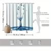 Water Drop Splash Shower Curtain, Blue & White Design, Fade-Resistant Polyester,  Machine Washable, Splash Effect Bath Decor