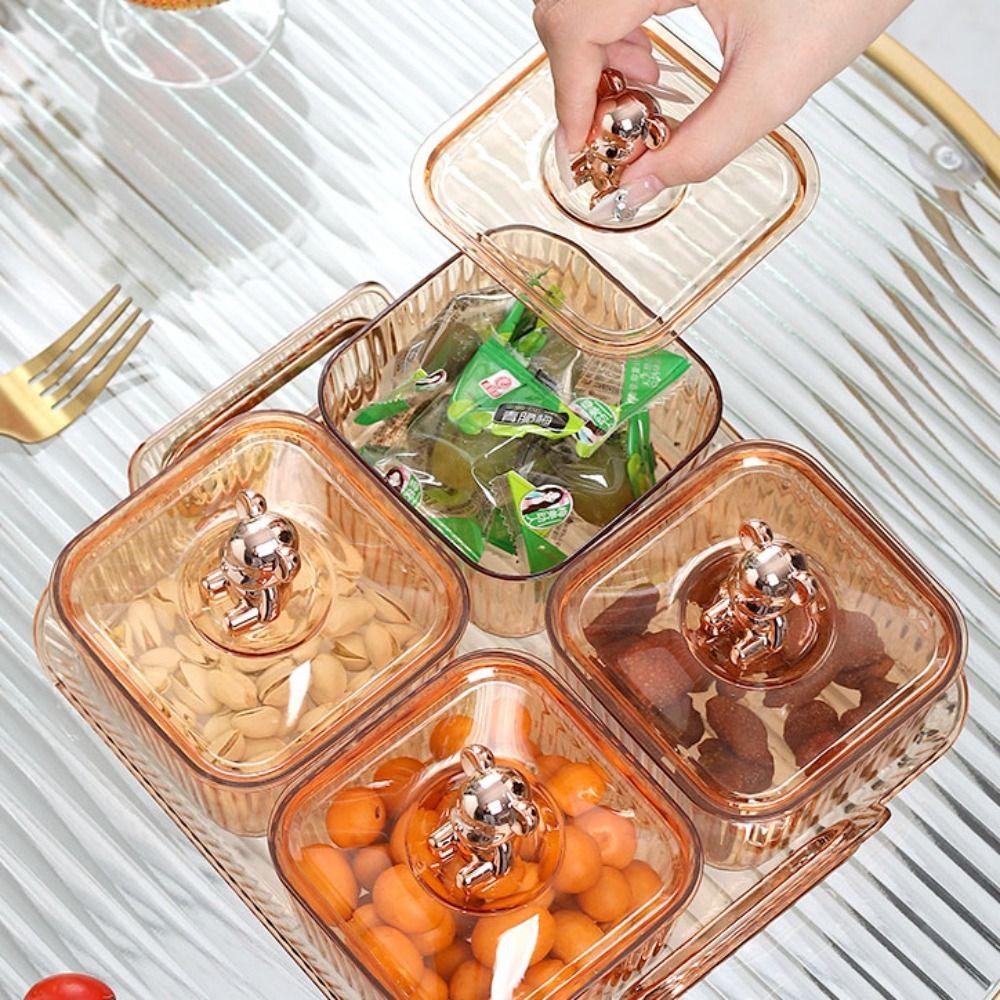 Durchsichtige Aufbewahrungsbox für getrocknete Früchte Kunststoff Serviertablett Snack-Aufbewahrungsbehälter Zuhause
