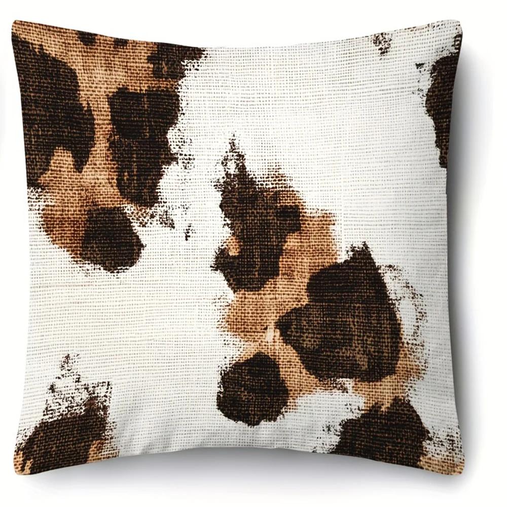 Leopard print bow decorative pillowcase pillowcase ultra-soft polyester material living room sofa back car pillowcase decoration