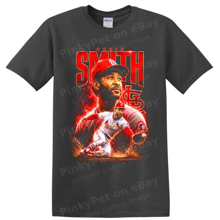 Ozzie Smith St Louis Cardinals Shortstop Baseball T Shirt Retro Graphic Tee Art