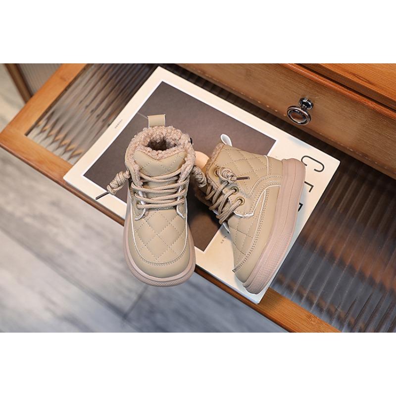 Children's Shoes Winter Girls' Short Boots Soft Soled Bread Shoes Boys' Snow Boots with Velvet Boots