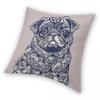Mandala Of Pug Square Pillowcase Polyester Linen Velvet Pattern Zip Decorative Sofa Seater Cushion Cover 45X45