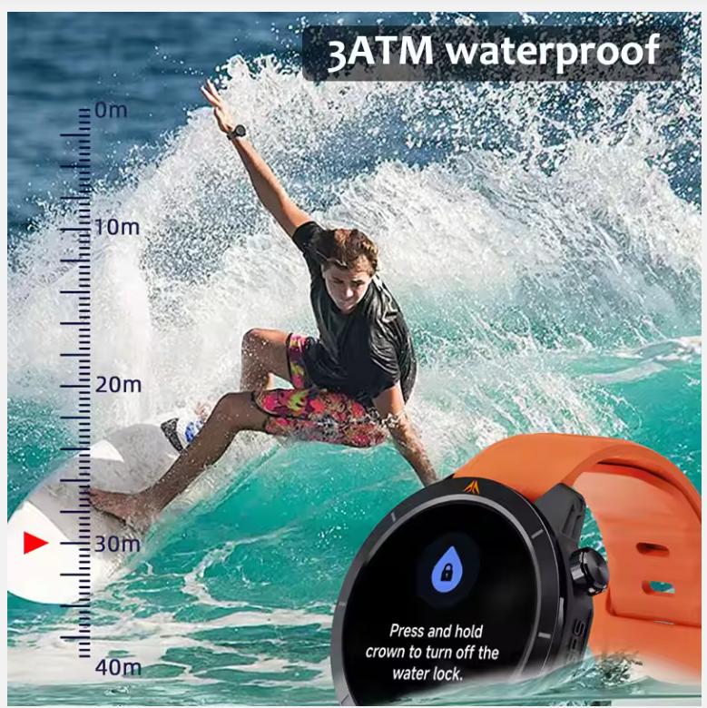 NORTH EDGE X-TREK 2 GPS Sports Smart Watch 1.43'' Amoled Screen 3ATM Waterproof AOD Smart Watch Bluetooth Call Altitude Compass