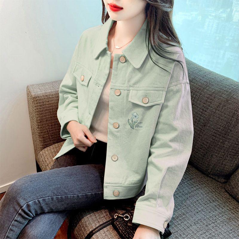 2025 Autumn Versatile French Style Embroidered Short Jacket – Casual, Loose Fit