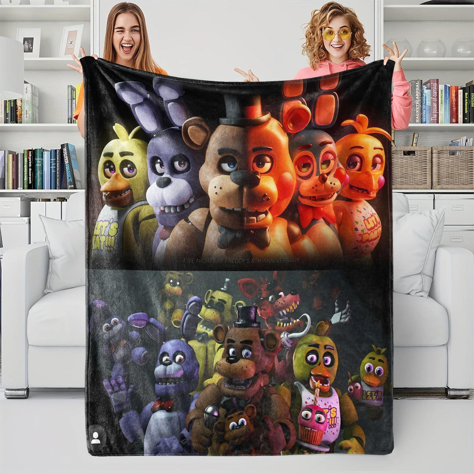 

Dark Style Five Nights At Freddy Flannel Blanket Soft Warm Fleece Throw for Sofa Bed Couch Cover Nap Camping FNAF Fans Gift 75cmx90cm