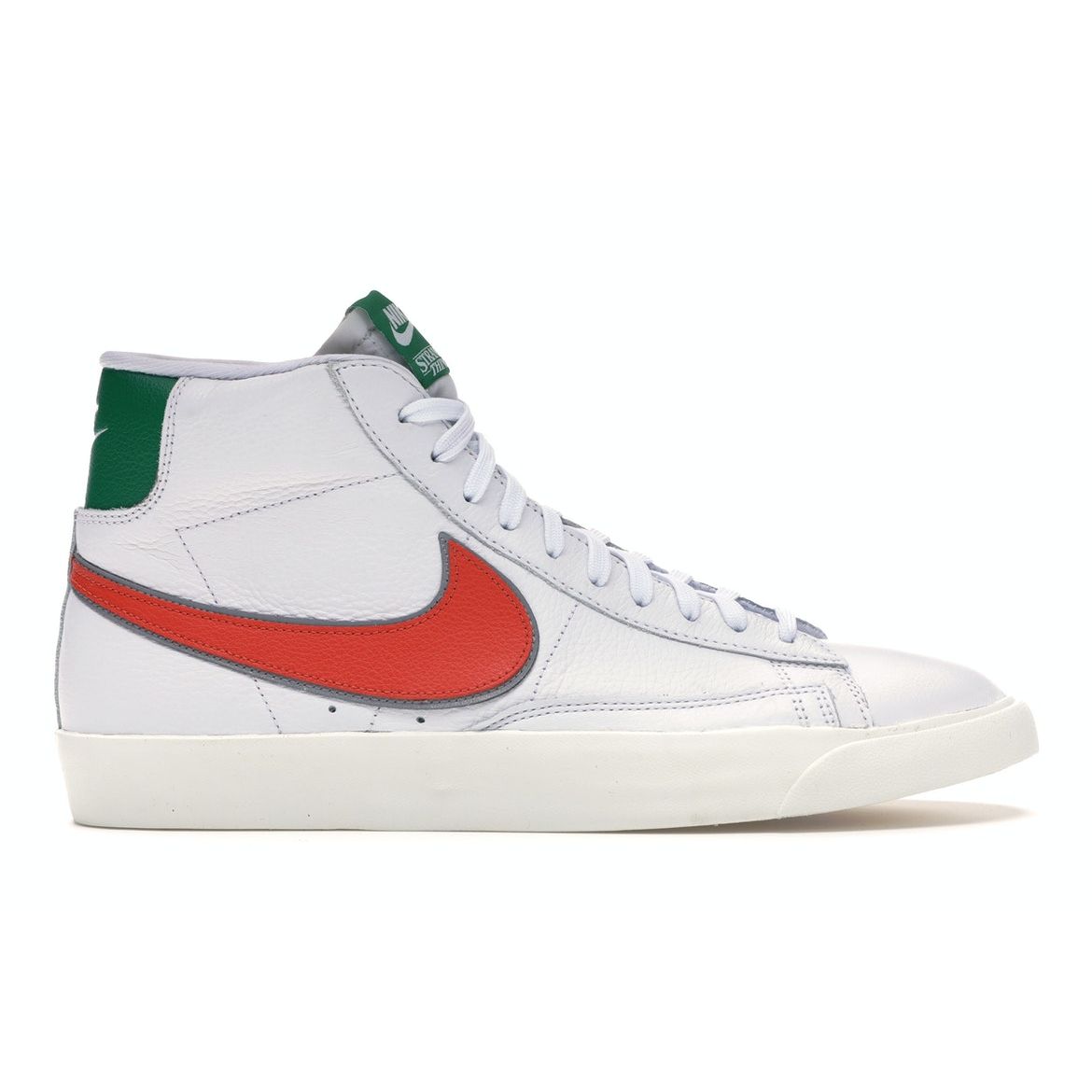 

Высокие кроссовки унисекс Nike Stranger Things x Blazer Mid Hawkins Бело-бело-космическая глина-сосна CJ6101-100