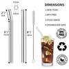 4PCS Reusable Glass Straws Multi-Color Drinking Straw for Milk Tea Juice Cocktail Straight & Bent Straw with Cleaning Brush