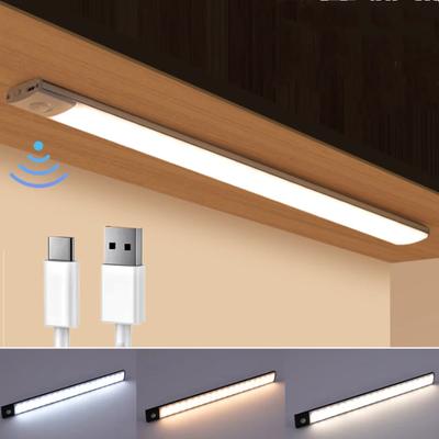 LED-Licht Schrankbeleuchtung PIR-Bewegungssensor LED USB wiederaufladbar Schwarz Aluminium Küchenschränke Lichter Beleuchtung ultradünn