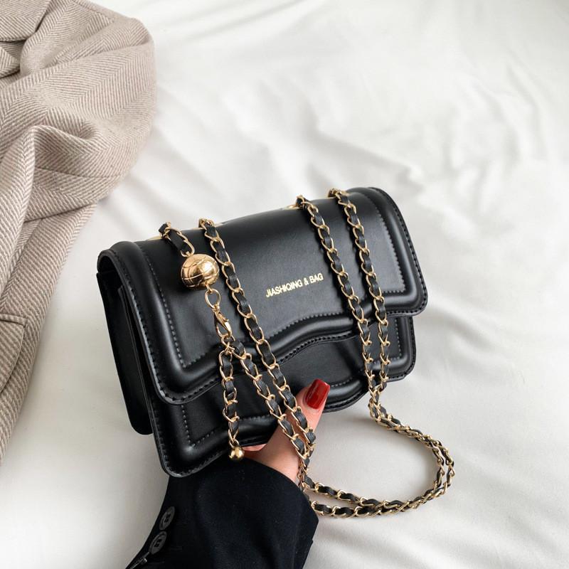 2023 Spring New Fashion Small Square Bag Style Chain Bag Street Trend Shoulder Bag чёрный