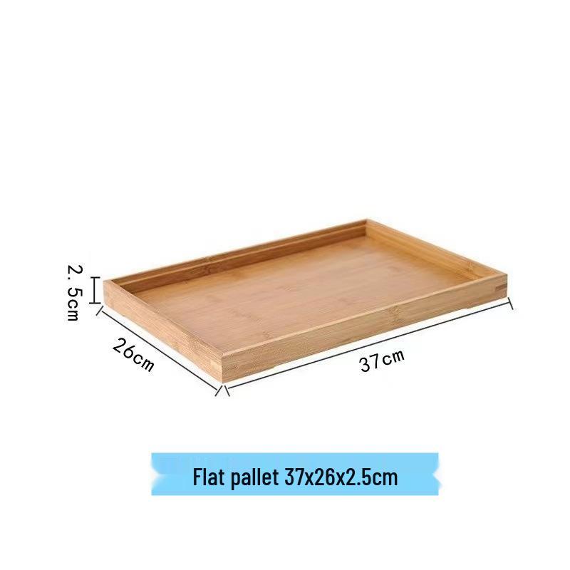 Japanese-Style Bamboo and Wood Tea Tray: Solid Rectangular Serving Tray for Restaurants and Homes