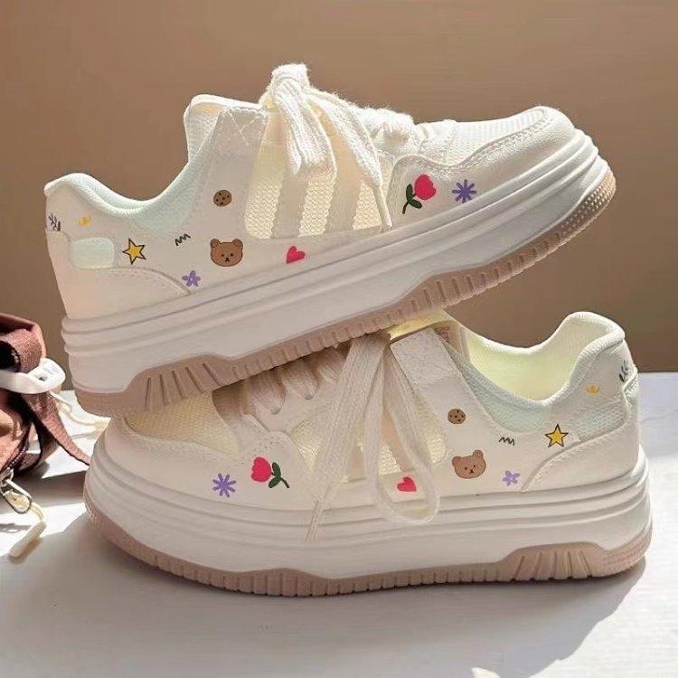 

Little white shoes women s 2025 new explosive summer net shoes women s breathable mesh shoes with skirts and thick-soled sneakers 35
