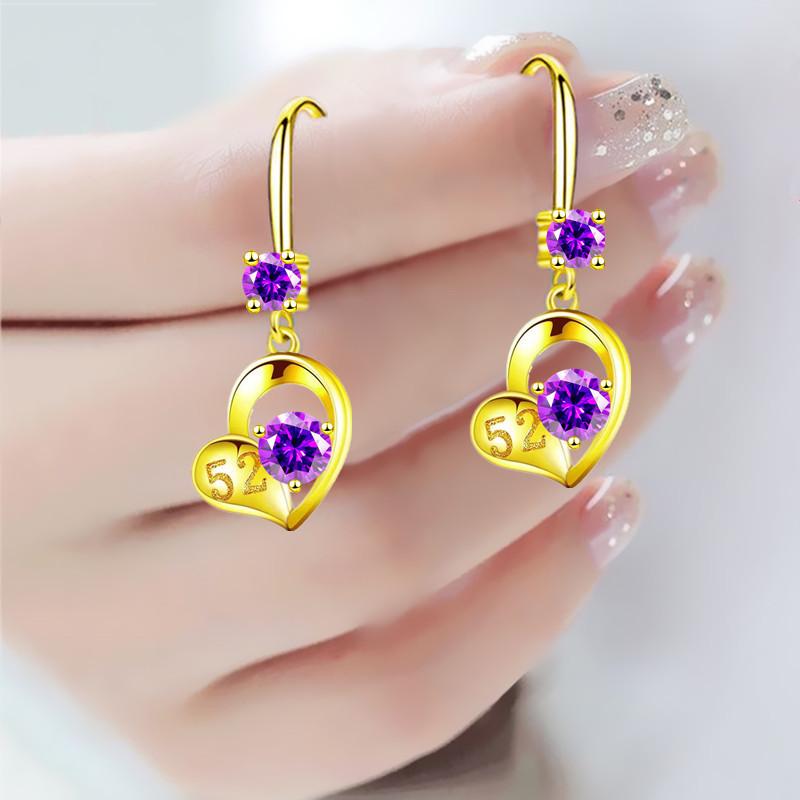 

День святого Валентина 520 Love Серьги в форме сердца Женские серьги Senior Sense Длинные Темпераментные заушники