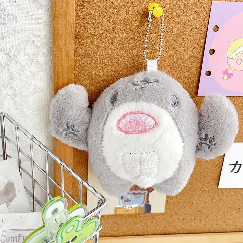 Creative Cute Marine Animal Muscle Shark Plush Doll Student Bag Pendant Grab Machine Doll Doll