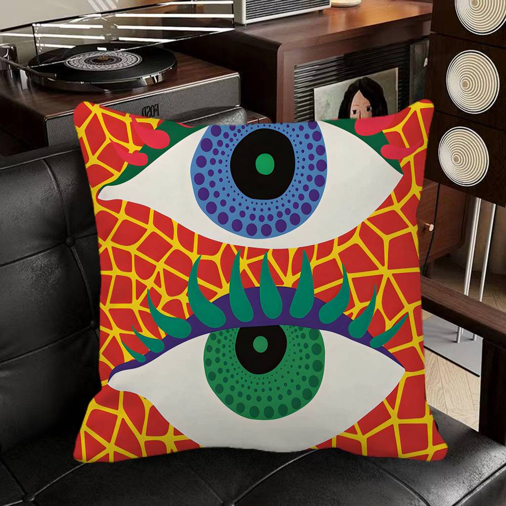 Yayoi Kusama Art Exhibition Pumpkin Flower Wall Art Pillow Case Square Pillow Bedroom Sofa Leisure Comfort Cushion Car