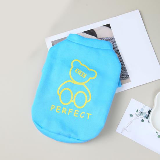 Pet T-shirt Comfortable Printing Soft Washable Durable Keep Warm Polyester Little Bear Appearance Pet