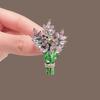 Women Brooch High-Gloss Rhinestone Inlay Sparkling Lavender Design Lapel Pin Non-Slip Buckle Scarf Badge Clothing Bags Accessories