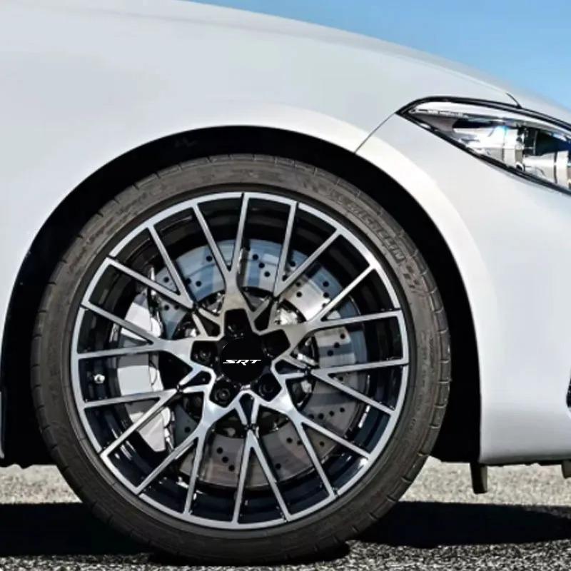 4pcs 56mm With Logo Car Wheel Center Hub Caps Emblem Sticker Decals for Dodge SRT Car Accessories Strong Adhesion Not Easy To Fall
