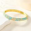 Rhinestone Flower Jewelry Flower Design Enamel Bracelet Jewelry Cloisonné Bracelet  For Girls