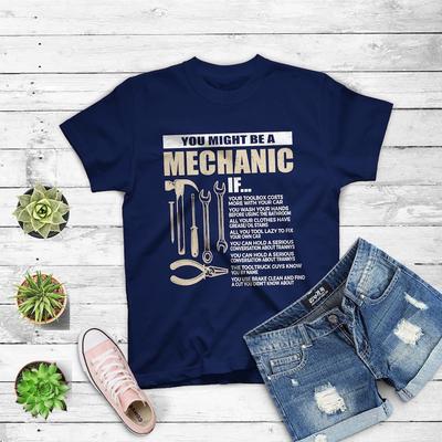 You Might Be A Mechanic If Funny T-shirt Gifts Summer Casual Comfort Soft Cotton Tees Funny Pat