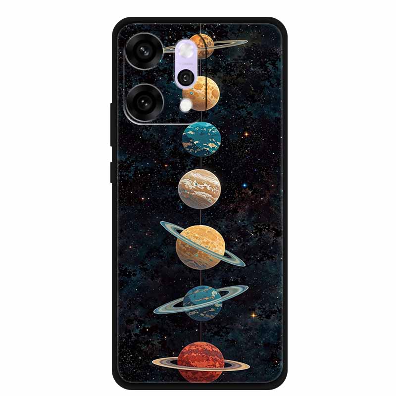 Funda de Dibujos Animados Para OPPO Reno 14 Pro Funda de Teléfono Suave de Silicona Para OPPO Reno14Pro Negra TPU Protectora Carcasa Trasera Mármol Para