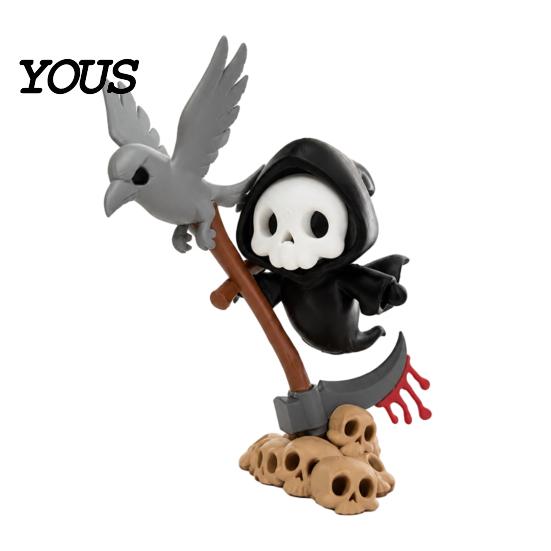 Cool Personalized Desk Accessories Halloween Sickle And Skull Ornament, 3D Printed Crow Desktop Decoration, Charming Atmosphere Decor Funny
