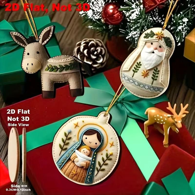 6/12/24/36 Pezzi Decorazione Albero di Natale Angelo di Natale Vintage 2D Ragazza Ciondolo in Legno per Casa Decorazione da Appendere al Muro Natale
