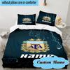 3PCS Custom Name Argentina Football Crest Bedding Set, Including 1pc Duvet Cover And 2pcs Pillowcases, Suitable for Dorms and Bedrooms Gift