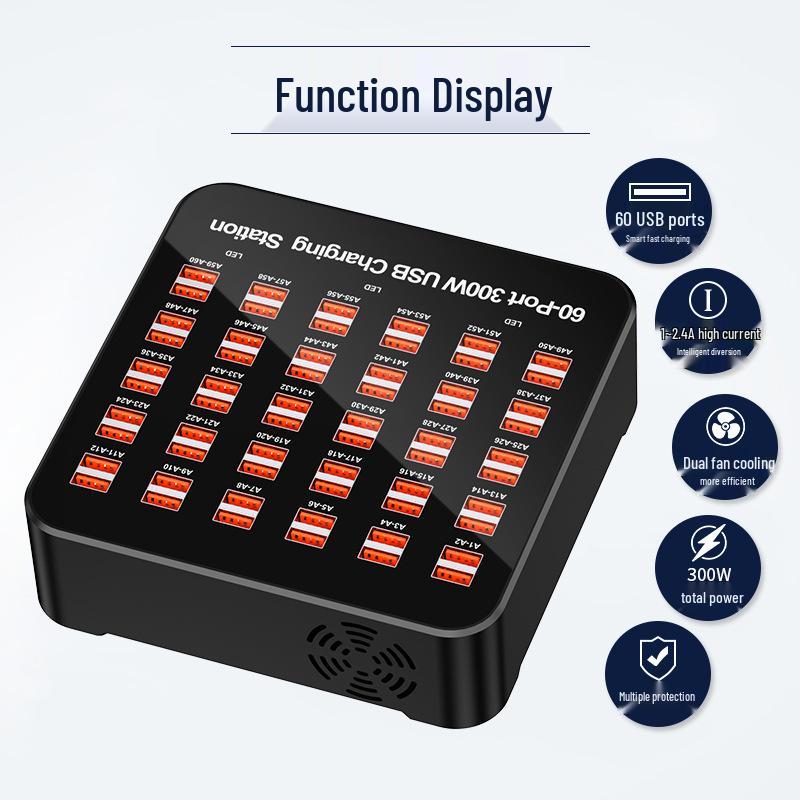 300W Multi-Port USB Charger & 60W Charging Station with Smart Plug