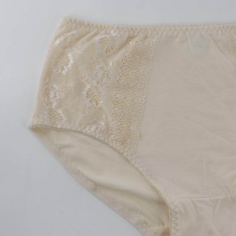 Women Plus Size Thin Panties Sexy Lace Middle Waist Comfortable Breathable Brief 1Xl 2Xl 3Xl - T025