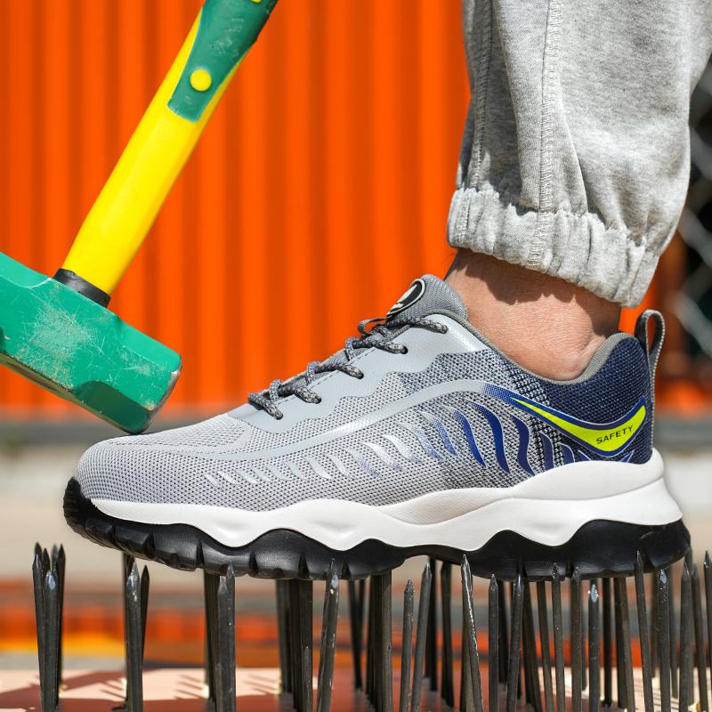 Steel Toe Cap Light Breathable Sneaker Men Indestructible Shoes Anti-puncture Safety Shoes Protective Work Industrial Footwear