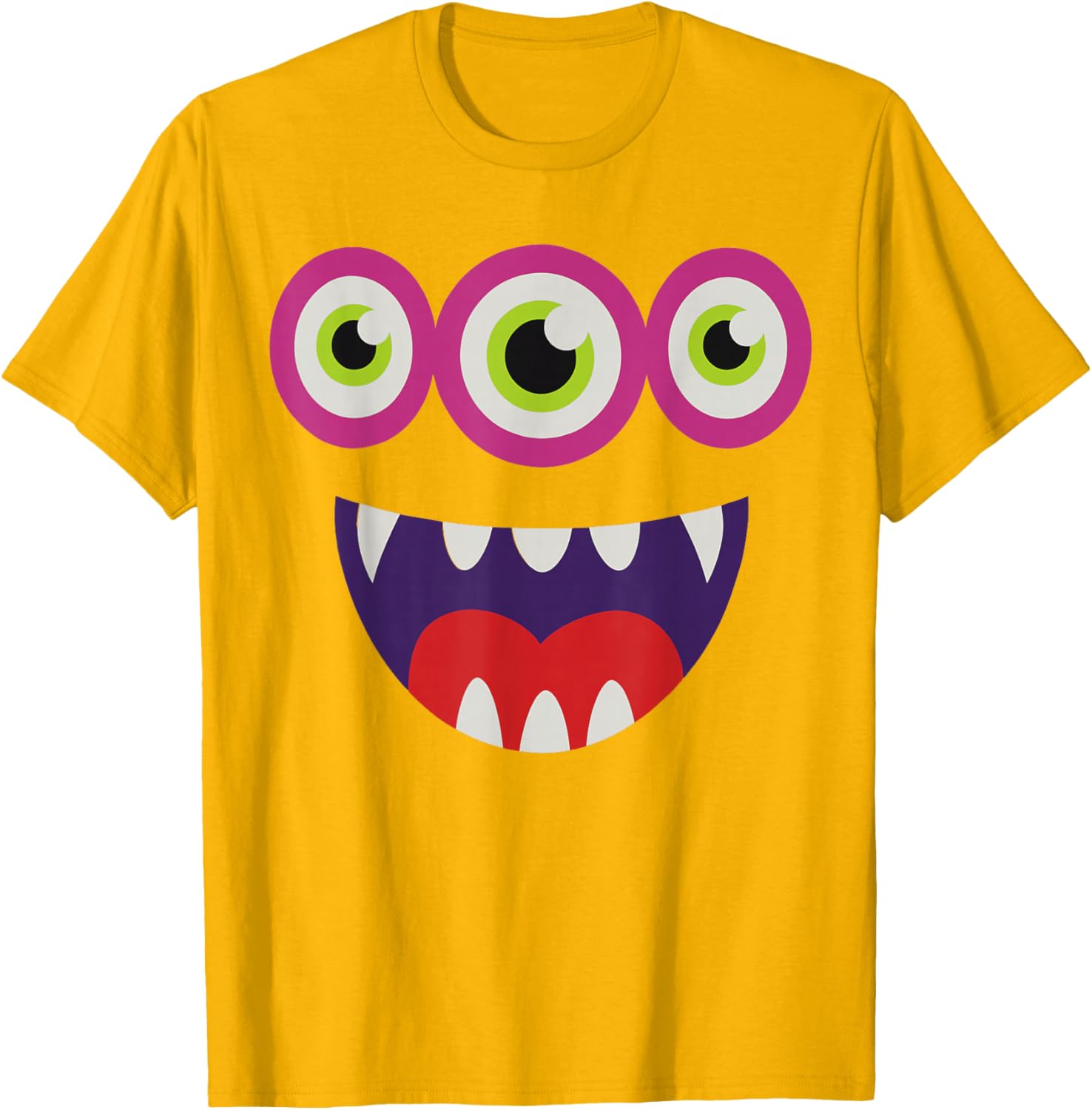 

Three Eye Monster Graphic Tee Funny Cartoon Print Casual Breathable Cotton T-Shirt for Men 4XL