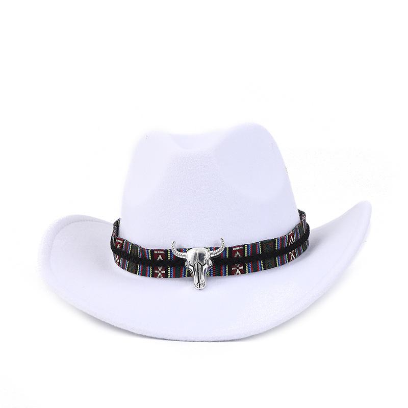 New Western Cowboy Hat Top Hat Jazz Hat Big Brim Ethnic Style Cowboy Felt Hat