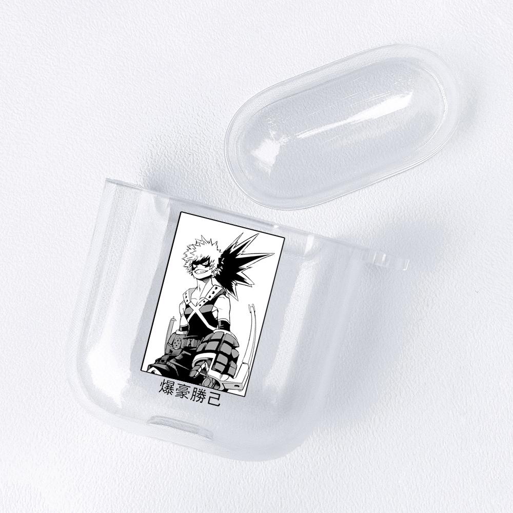 Anime My Hero Academia Figurer Gjennomsiktig Airpods-deksel for Funda Airpods 2/1 Deksel Boku No Hero Academia Mykt TPU-deksel Coque