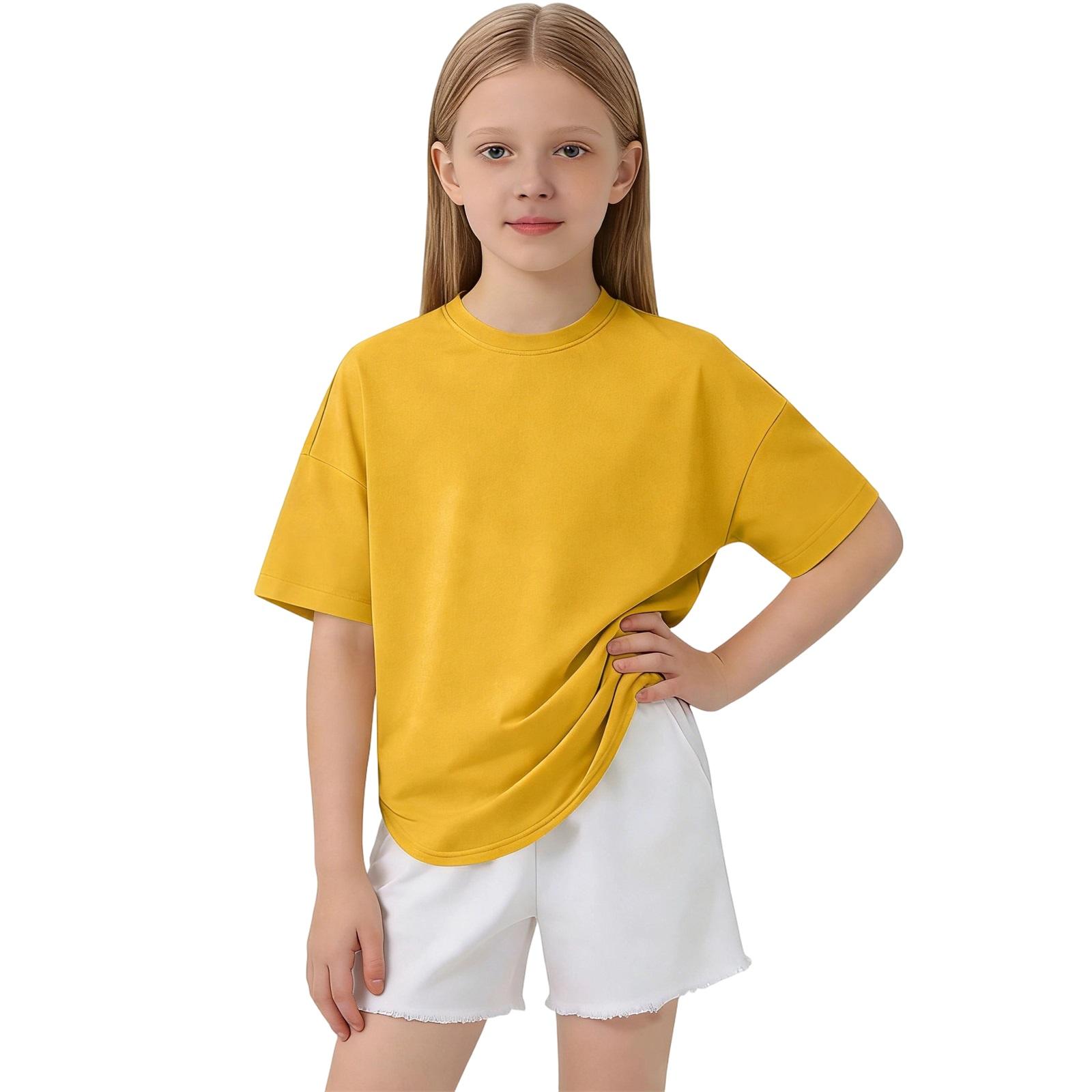 Children s Fashionable  Comfortable  Casual Short-Sleeve Top 160 жёлтый