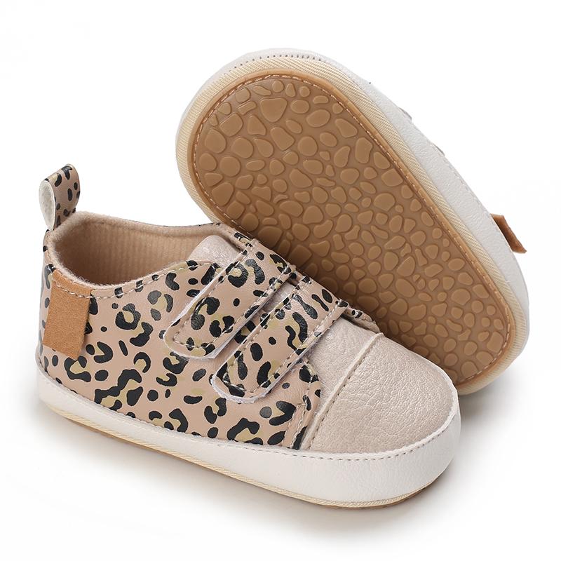 Khaki 0-18M Baby Casual Shoes Infant Toddler Bowknot Non-slip Rubber Soft-Sole Flat PU First Walker Newborn Bow Decor Mary Janes