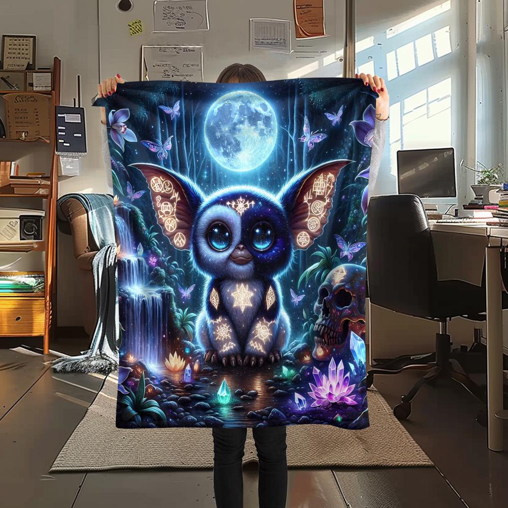 1pz Coperta in Flanella con Stampa Gremlins, Alta Qualità per Tutte le Stagioni, Arredamento per la Casa, Calore e Comfort, Perfetta per Regali di Natale