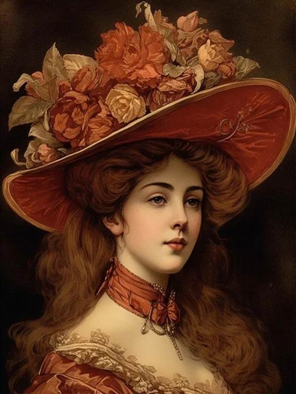 Diamond Painting New Collection 2024 Noble and Elegant Woman Diy Full Square Round Drill Rhinestone Embroidery Hat Girl Mosaic Cross Stitch Kits