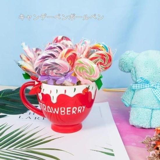 Lollipop ballpoint pen 8-piece set cute swirl candy writing instruments oil-based stationery fun giveaway gift girls presents prizes childrens