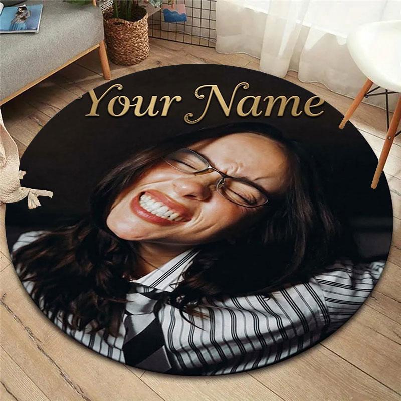 Billie Eilish Custom Name Round Area Rug,Carpet Rug for Living Room Bedroom Sofa Playroom Decor,Non-slip Floor Mat
