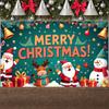 Merry Christmas Banner Colorful Santa Claus Reindeer Christmas Theme Party Decor Backdrop Xmas New Year Photography Background