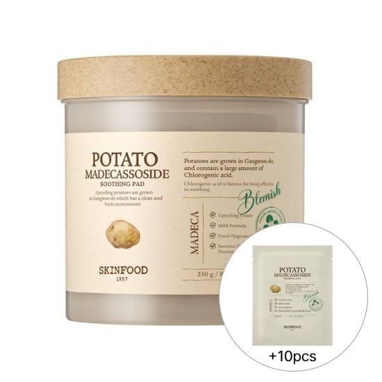 

SKINFOOD Potato Madecassoside Soothing Pads – 60pcs+10pcs | Calming & Hydrating Toner Pads for Sensitive Skin