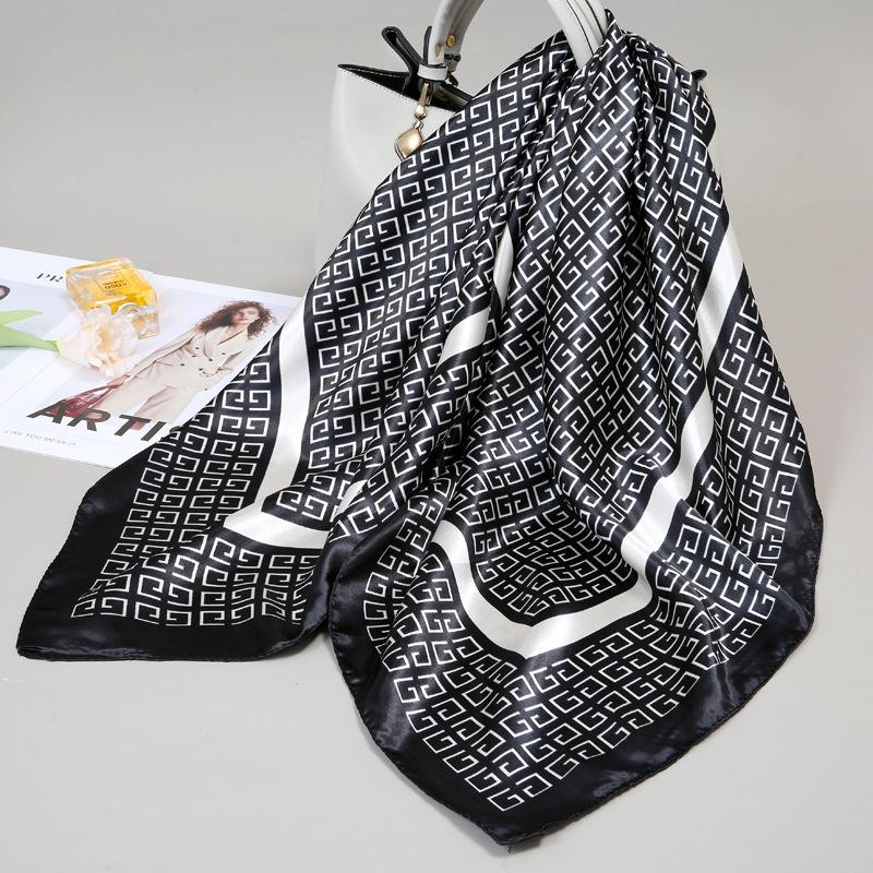 90 Square Scarves, Silk Scarves, Women's New Spring and Summer High-end Sense Versatile, Thin Scarves, Shawls Outside